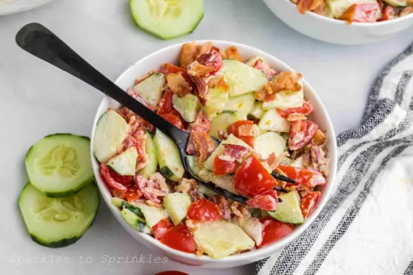 Cucumber Tomato Salad With Bacon