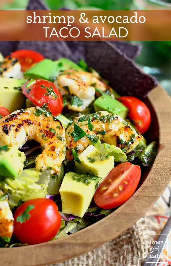 Shrimp and Avocado Taco Salad