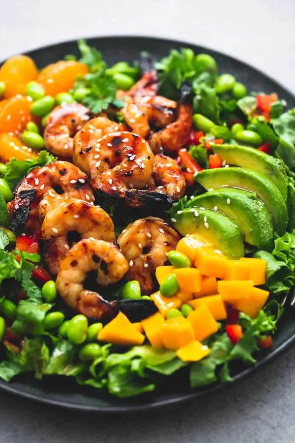 Mango Mandarin Sesame Shrimp Salad