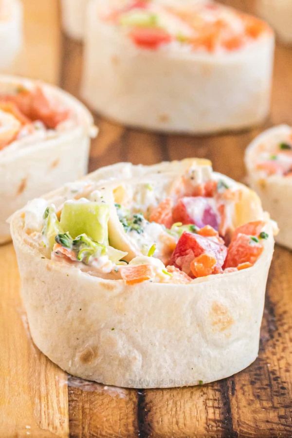 Veggie Pinwheel Tortilla Rollups