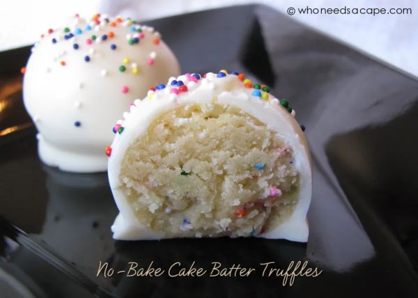 Patriotic No-Bake Cake Batter Truffles