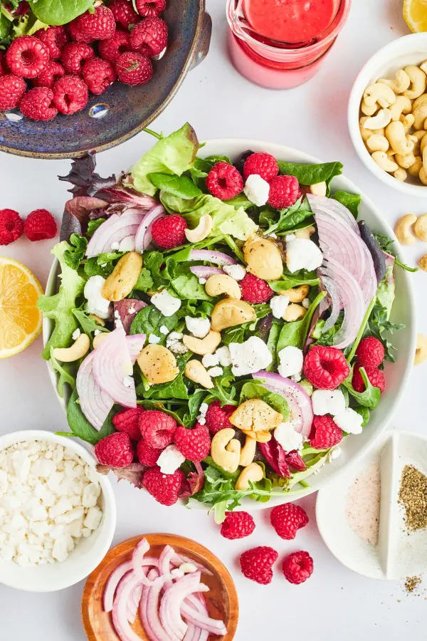 Roasted Garlic Raspberry Salad