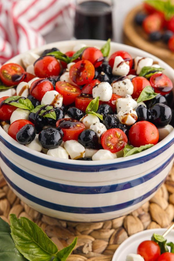 Red, White, And Blue Caprese Salad