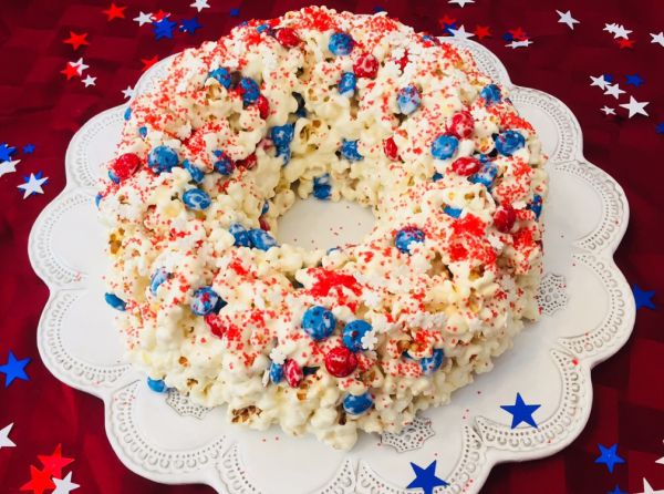 Patriotic Popcorn Cake