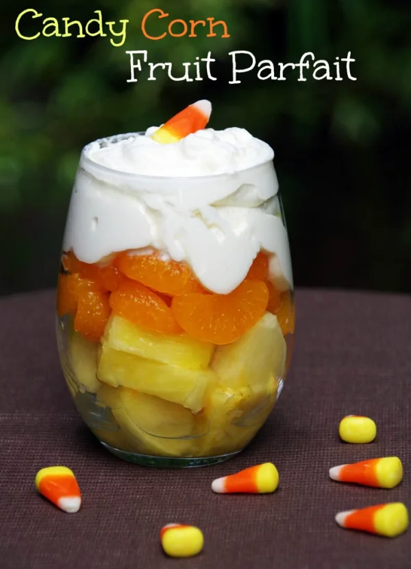 Candy Corn Fruit Parfait