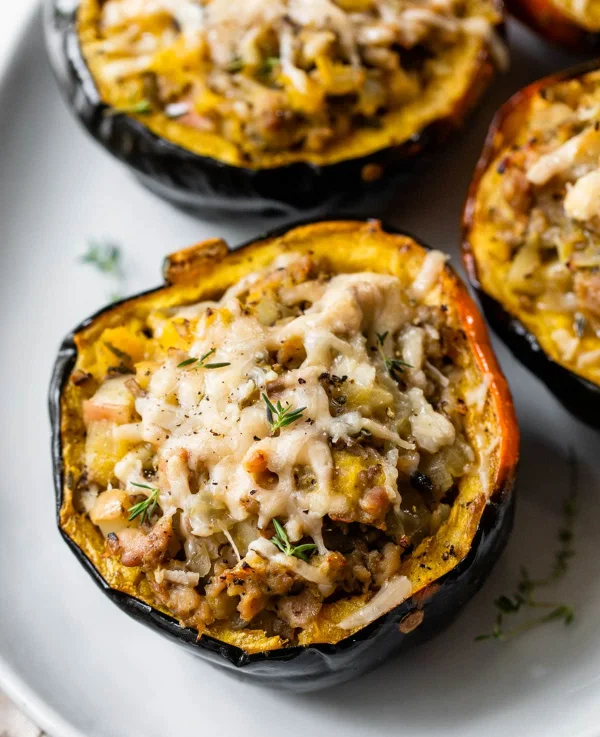 Sausage Stuffed Acorn Squash