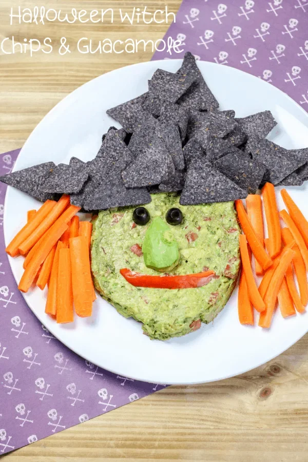 Halloween Witch Chips and Guacamole